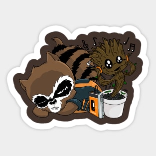 Baby Rocket & Groot Sticker